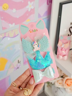 Pinza Trio Unicornio Menta