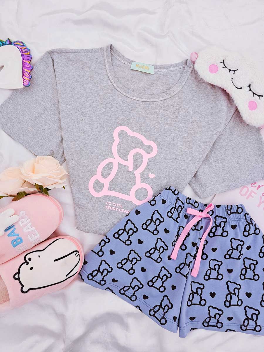 Pijama Short Gummy Gris