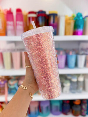 Vaso Pitillo Aqua Shine Fucsia