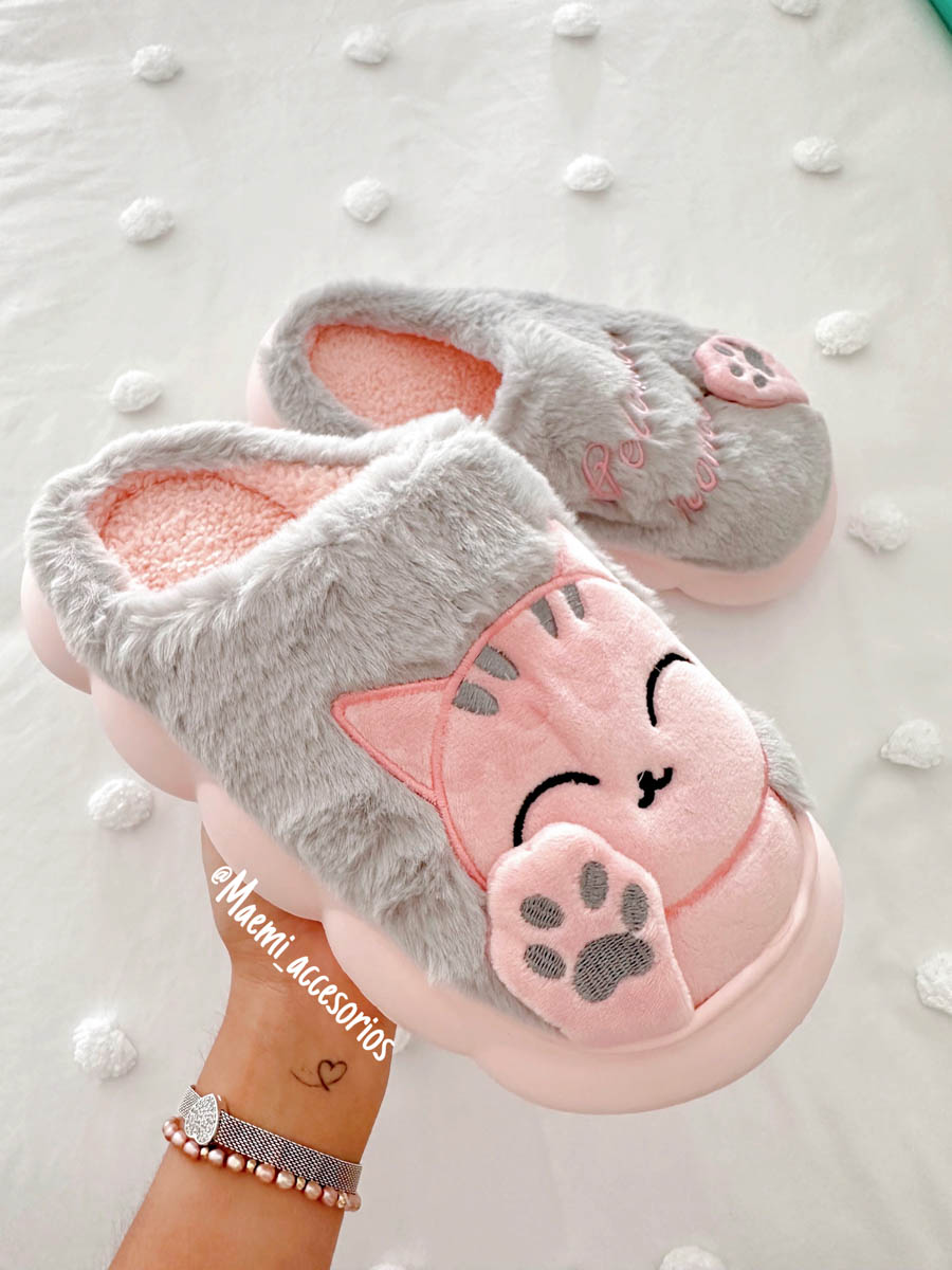 Pantufla Welcome Cat Gris