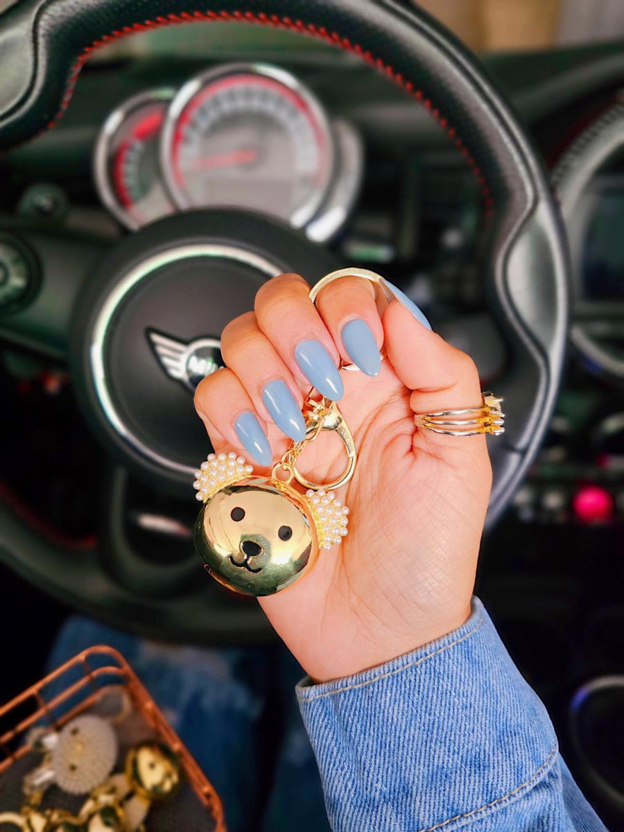 Llavero Cornalina Oso Dorado