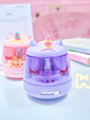 SACAPUNTAS UNICORNIO LILA