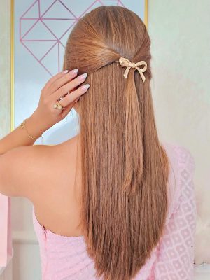 Pinza Presion Moño Dorado