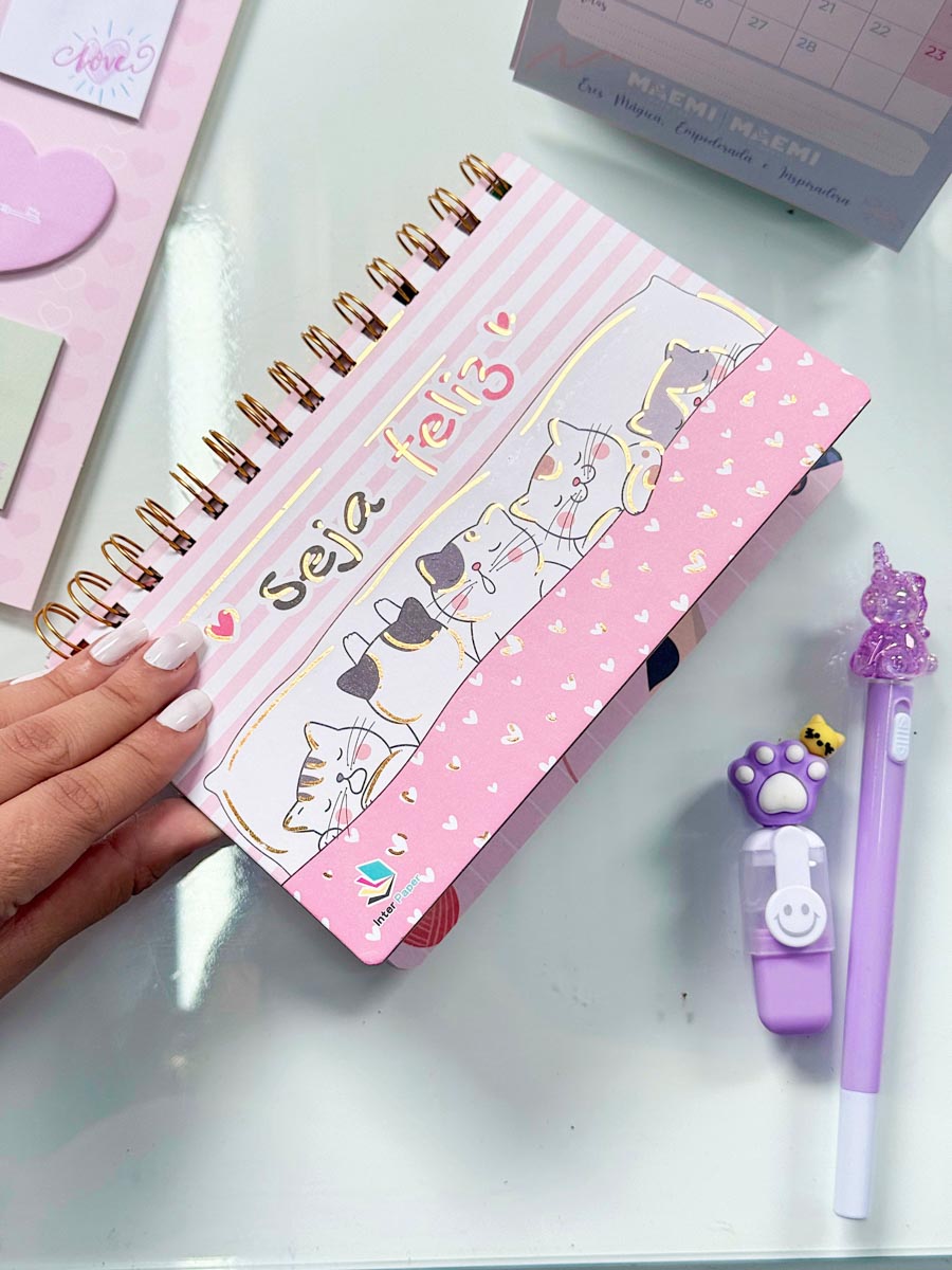 Agenda Huellitas Gatico Rosa