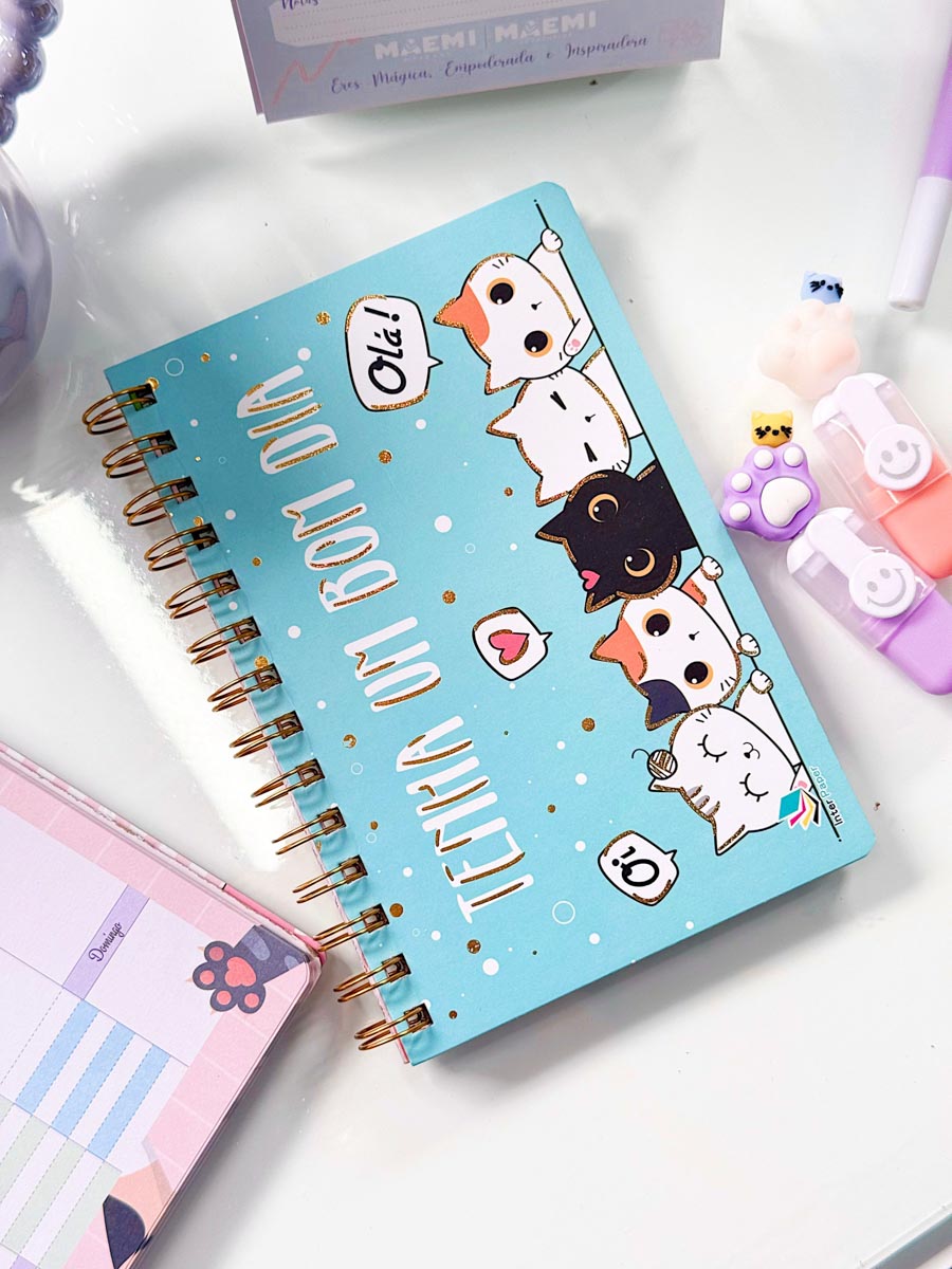 Agenda Huellitas Gatico Celeste