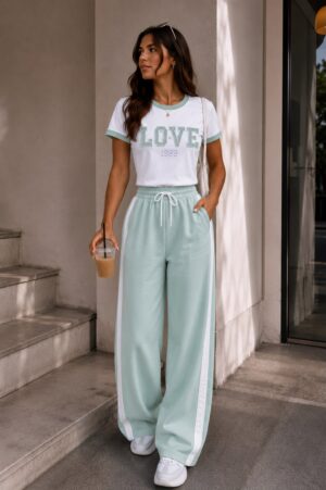 Set Pantalon Love Verde Claro