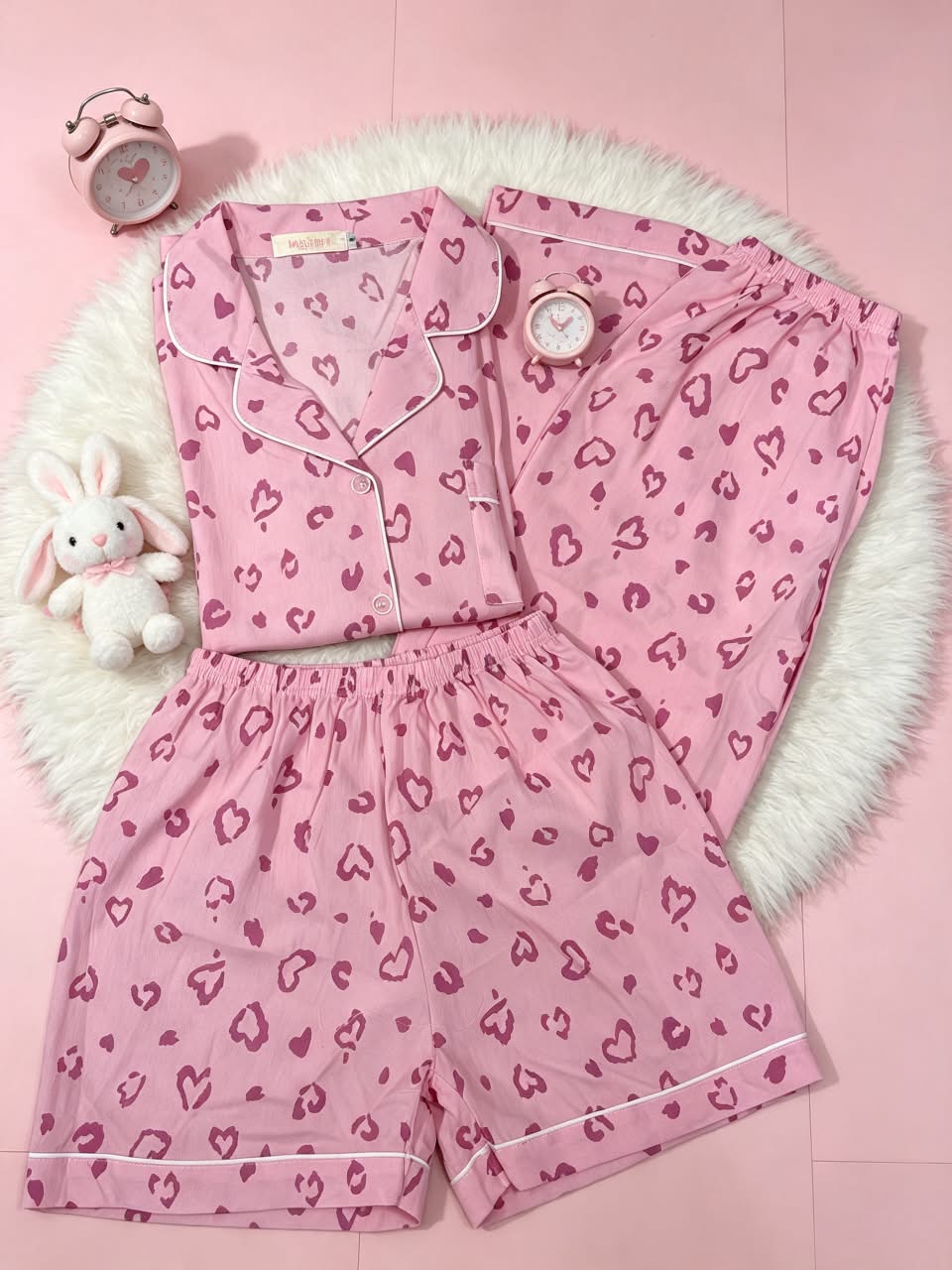 Pijama Doble Print Rosa
